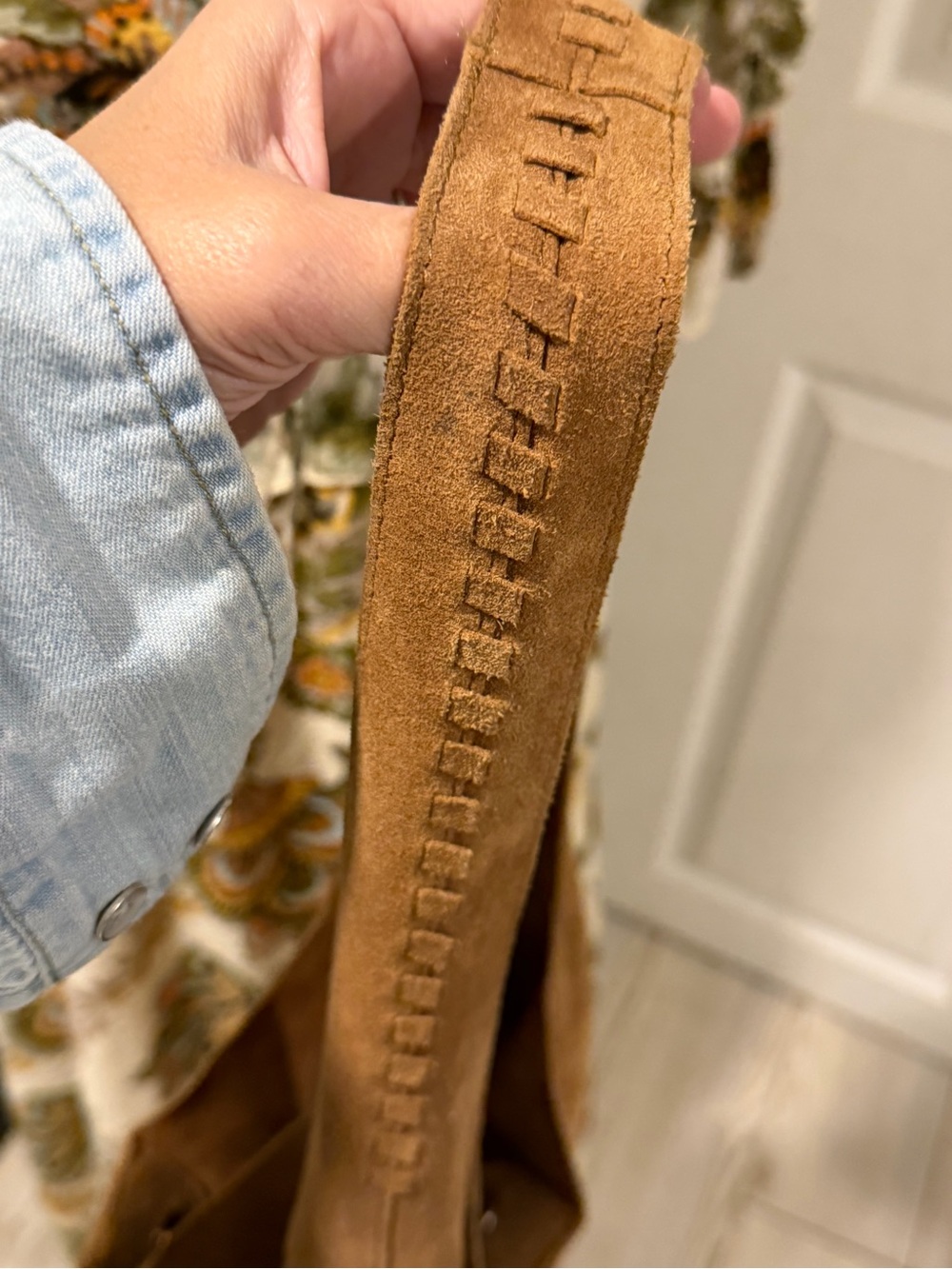 Haute Hippie Suede Hobo Bag in Tan Brown - Picture 11 of 13